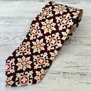 VERA BRADLEY for BAEKGAARD Floral Retro 100% Silk Handmade Tie